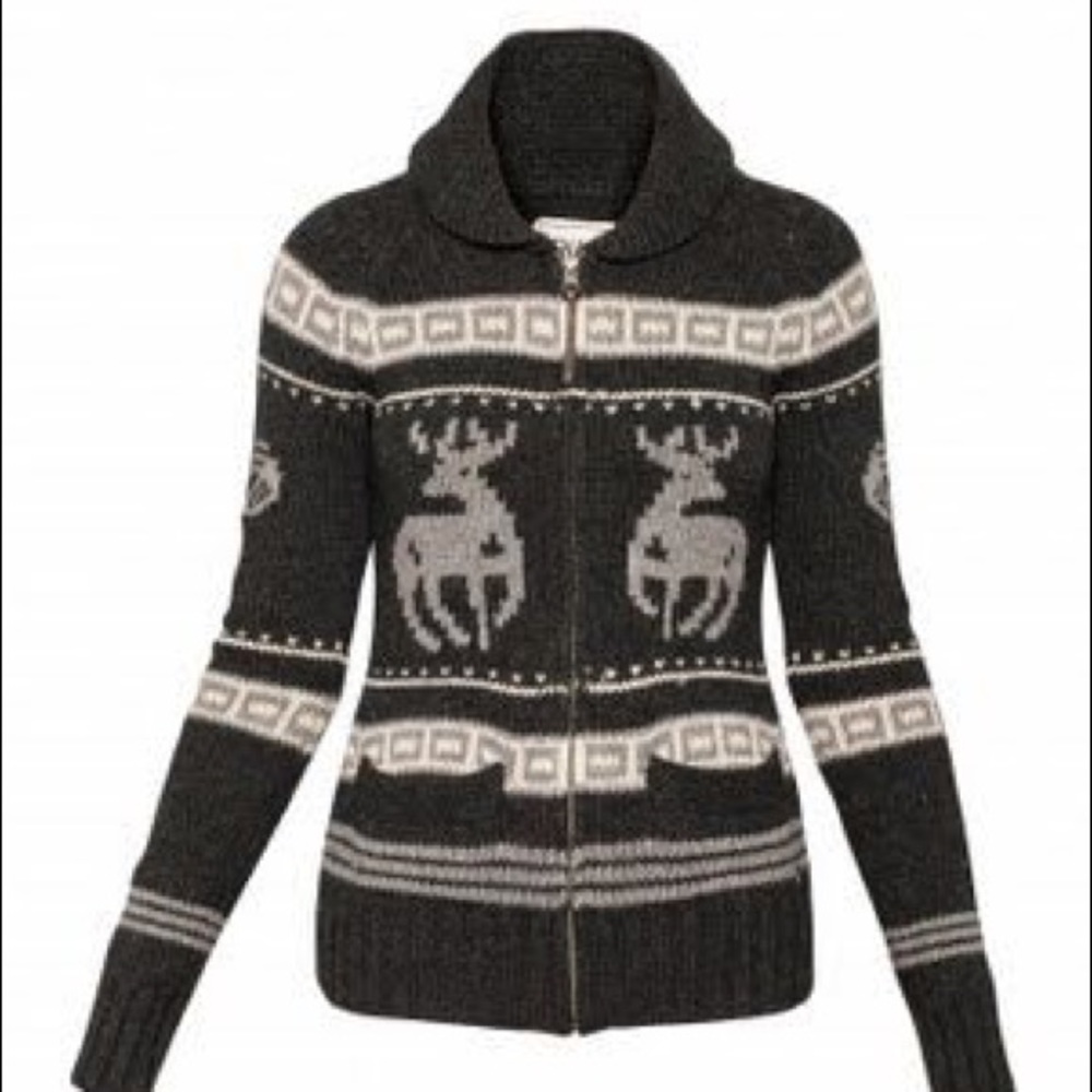 TNA Reindeer Sweater, 100% lamb wool, XS